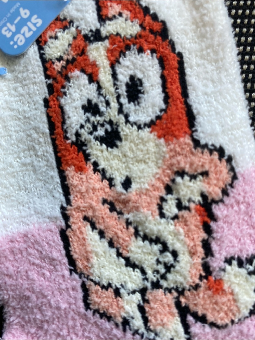 Pink Plush Cat Socks - Cozy Novelty Pet-Themed Socks
